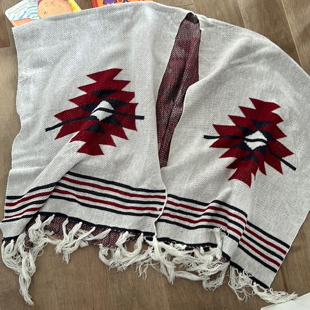 Aztec western print poncho